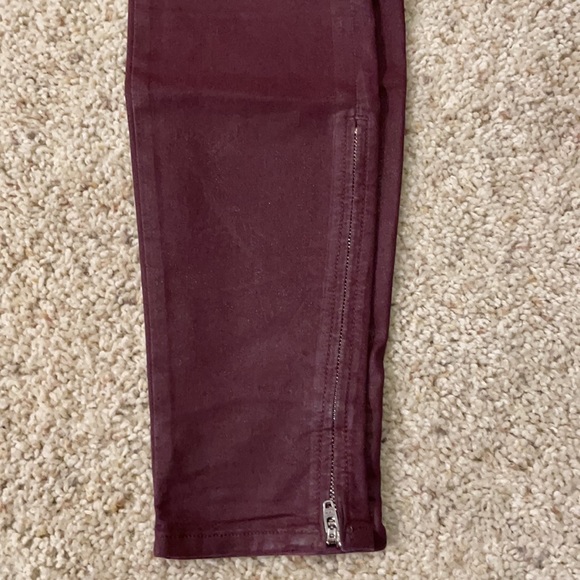 JBrand X Intermix Burgundy Waxed Skinny Jeans - Picture 4 of 4